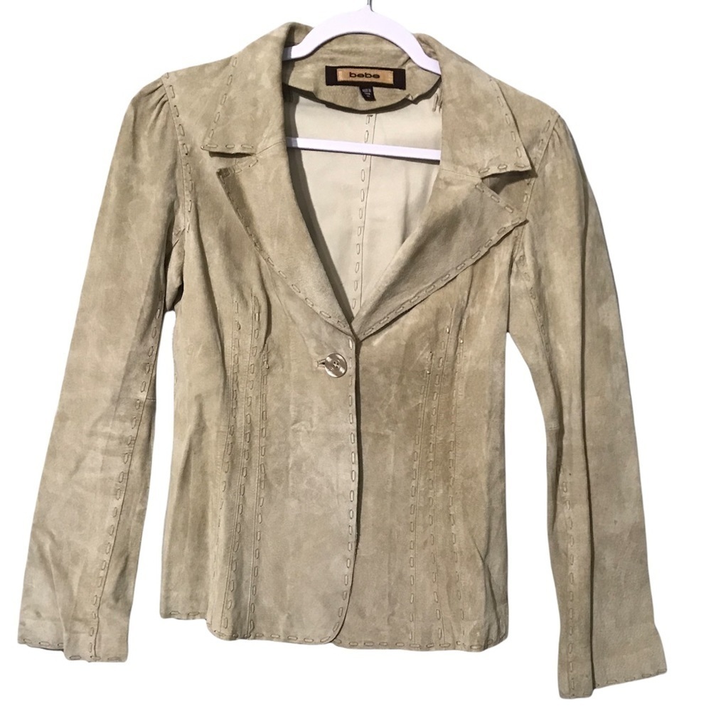 Bebe Genuine leather tan color with stitching size Medium